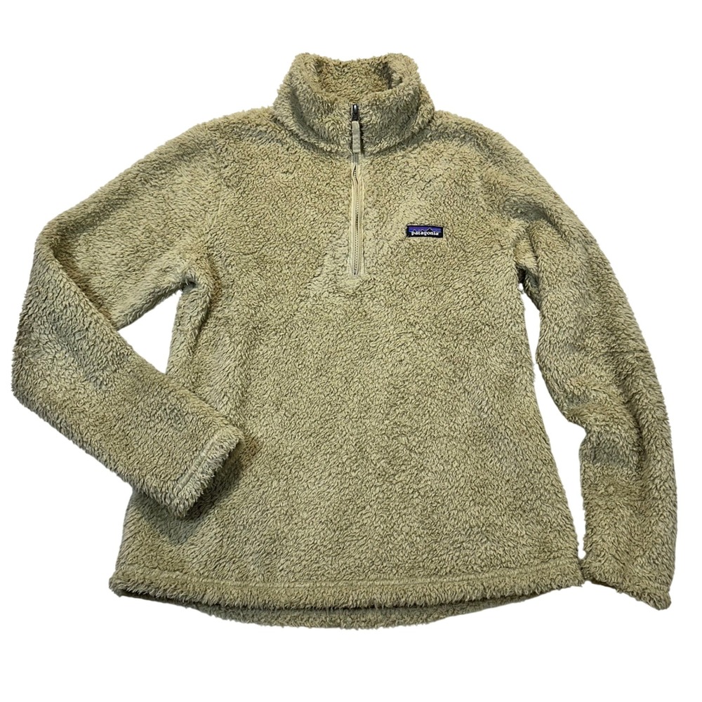 Patagonia Quarter Zip Fuzzy Fleece Pullover Womens Medium‎ Tan Beige Gorpcore